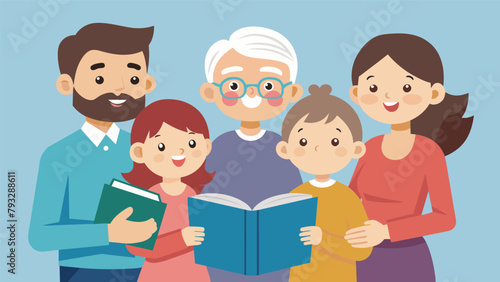 A family storybook reading hour where the oldest member of the family shares beloved tales from their childhood followed by the younger