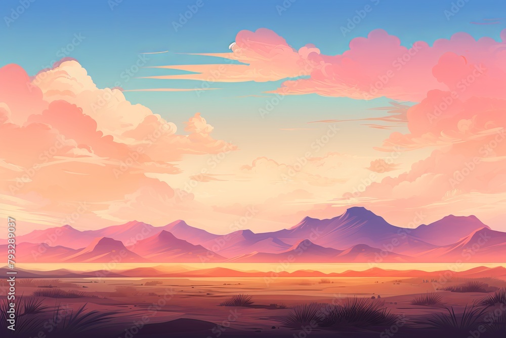Vibrant Desert Sunset Gradient: Expansive Wide Banner Backgrounds