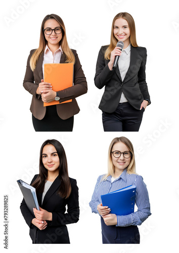business woman with folders