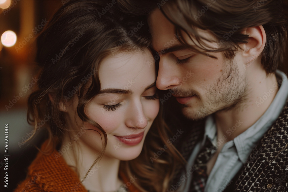 Intimate moment between a loving couple. Generative AI image Intimate moment between a loving couple. Generative AI image