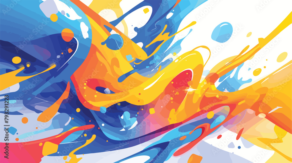 Vector Illustration of Color Paint Splashes 2d flat