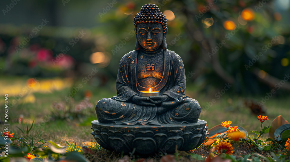 buddha statue in the garden buddha statue in the garden
