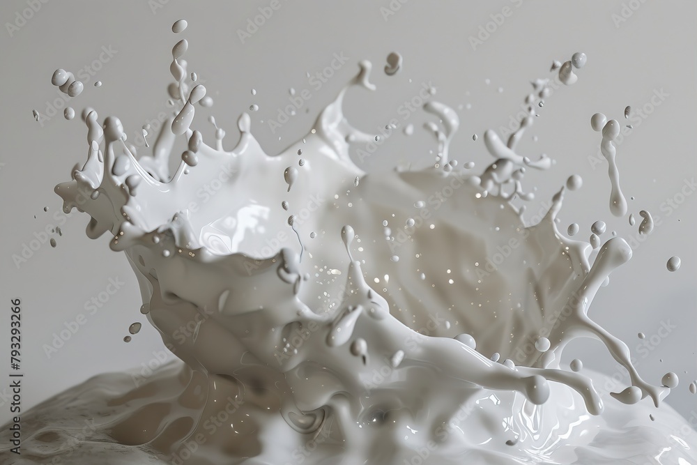 A splash of white paint is splattered across a white background A splash of white paint is splattered across a white background