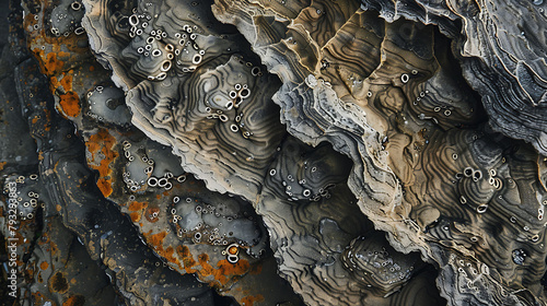 a close - up of a rock formation featuring a stalactite formation, a stalactite formation, and a st