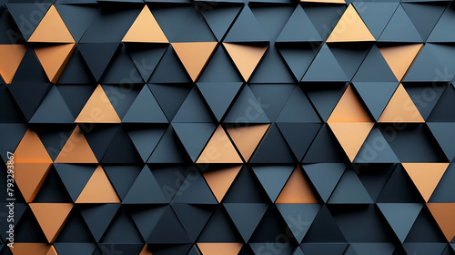 a wall adorned with a variety of geometric shapes, including squares, triangles, and hexagons, arra