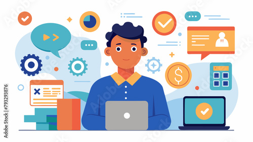 Wallpaper Mural A person seeking financial advice and information online highlighting the accessibility of resources and tools to prepare for and handle Torontodigital.ca