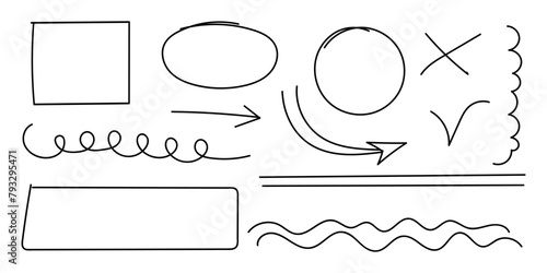 фотографія Hand drawn frames of oval, circular, square and rectangular shapes