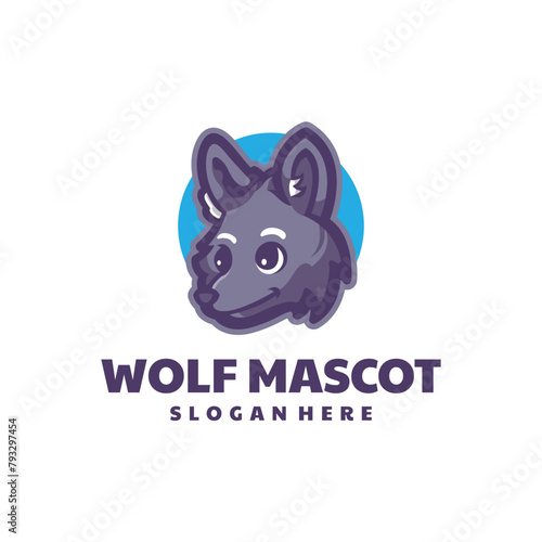 Wolf Mascot Cartoon Chgaracter Logo
