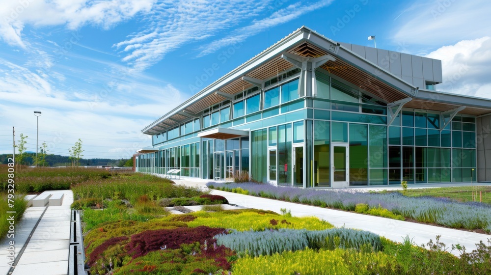 Obraz premium Building Overflowing With Lush Green Plants