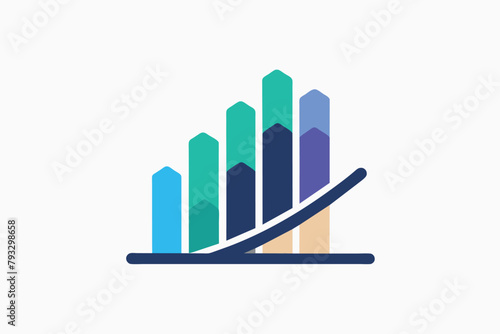 A simple and modern logo design for a study data analyst company, Study data analyst company trending, Simple and minimalist flat Vector Illustration
