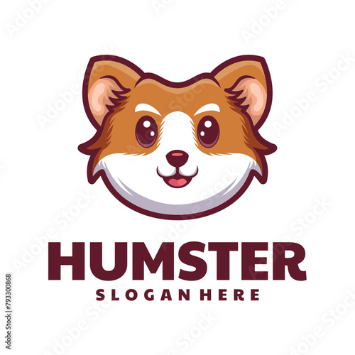 Humster Head Cartoon Character Logo