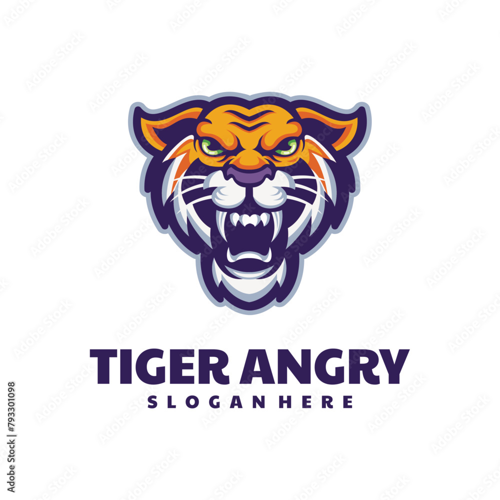 Angry Tiger Head Mascot Logo Angry Tiger Head Mascot Logo