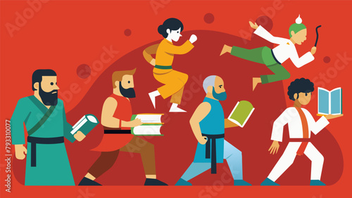 A book series chronicling the lineage of martial arts masters tracing back centuries and highlighting key figures in the development of various