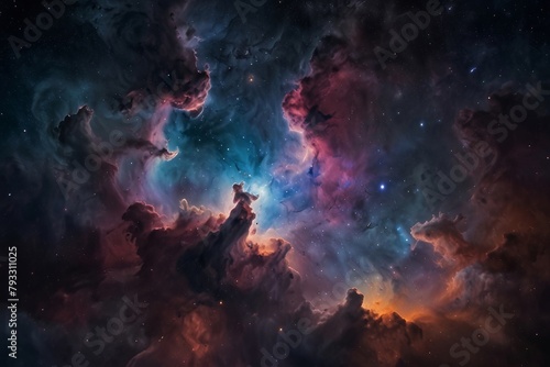 Colorful space galaxy cloud nebula, cosmos background wallpaper