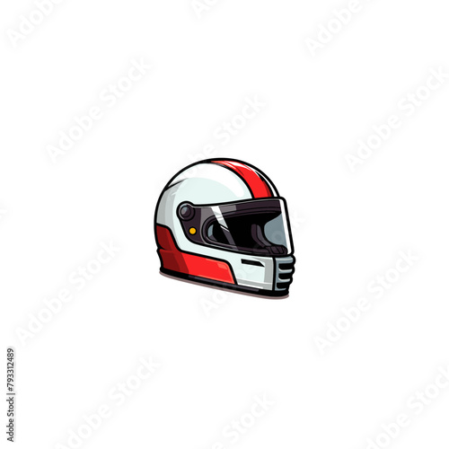 Racing helmet flat vector design