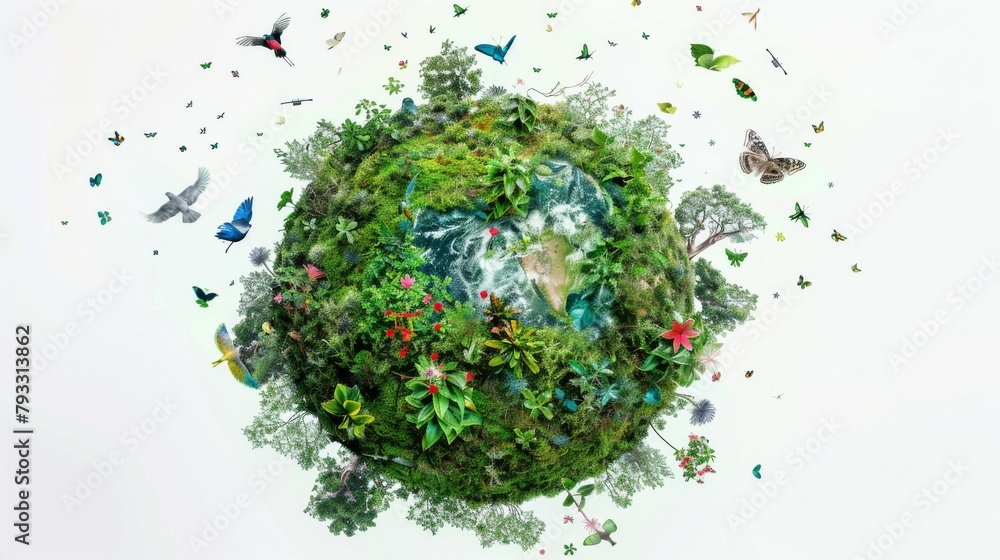 Sustainable world concept with green leaves and earth globe. World Environment Day. Sustainable world concept with green leaves and earth globe. World Environment Day.