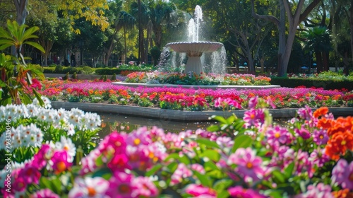 vibrant city park adorned with seasonal flower displays, providing a lush oasis amid the urban landscape for relaxation and recreation.