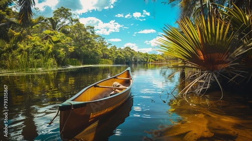 
Imagine the experience of gliding through the tranquil waters of Mareeba Wetlands in Queensland, Australia, aboard a canoe. Surrounded by lush tropical vegetation and the calls of exotic birds photo