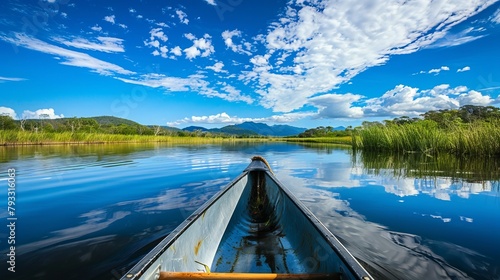 
Imagine the experience of gliding through the tranquil waters of Mareeba Wetlands in Queensland, Australia, aboard a canoe. Surrounded by lush tropical vegetation and the calls of exotic birds photo