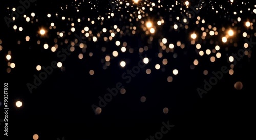 starry sparkles isolated on black background photo