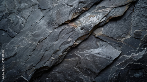 Macro Detail of Dark Slate Texture photo