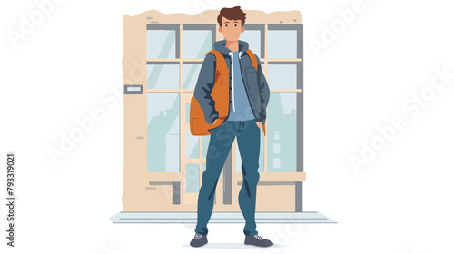 standing man front view. Vector flat style illustration Vector