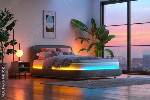 Living Healthily with Intelligent Bedroom Tech: Minimalist Designs for Automated Comfort and Sleep Support. photo