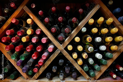 Wine Rack Filled With Bottles of Wine
