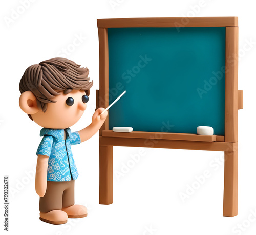 Enseignant au tableau à la craie