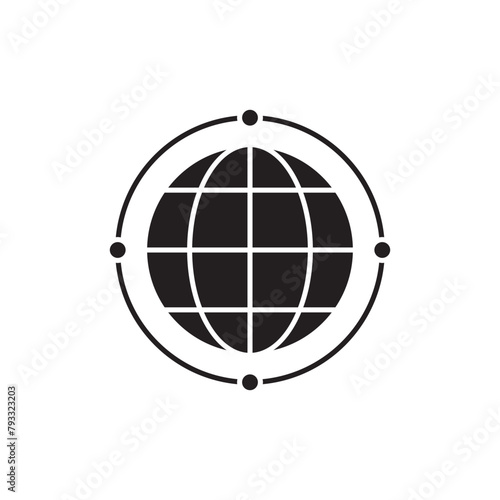 Global networking icon design  isolated on white background  vector illustration