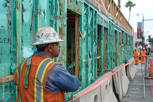 Construction Worker Standing Next to Building Under Construction