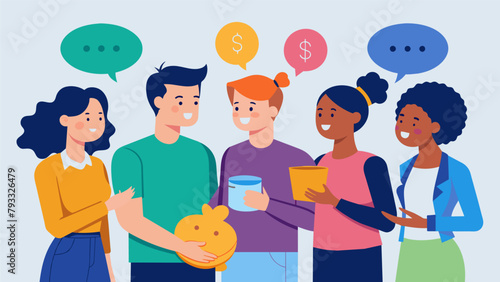 A group of friends discussing the importance of having an emergency fund and sharing their own strategies for saving money.