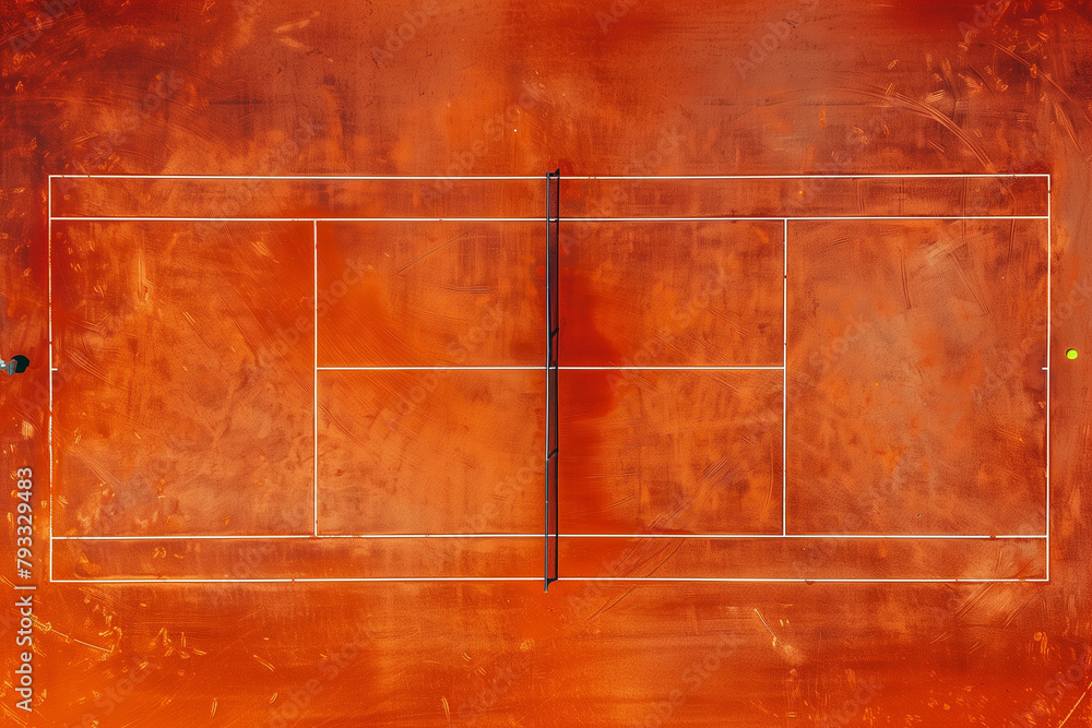 Tennis Clay Court. View from the bird's flight.