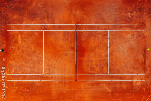 Obraz na płótnie Tennis Clay Court. View from the bird's flight. w salonie