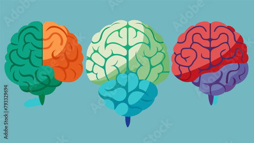A series of sculptures representing different layers of the brain each one incorporating unique patterns and textures created using neural enhancement.