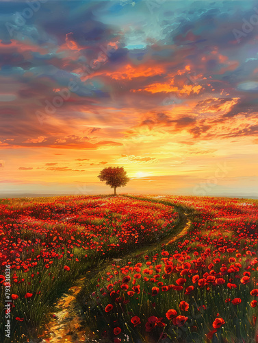 Golden Twilight.A Surreal Sunset Painting © Boyan Dimitrov