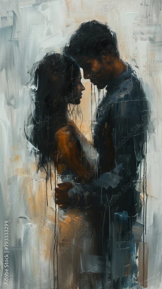 In a swirl of colors and emotions the pure bliss of two souls coming together, finding solace in each other's arms-19