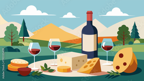 A tasting of local smallbatch cheeses paired perfectly with handcrafted wines from nearby vineyards..
