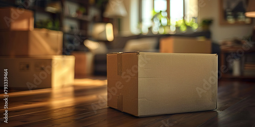 Box in the middle of new apartment, moving © Gabriela