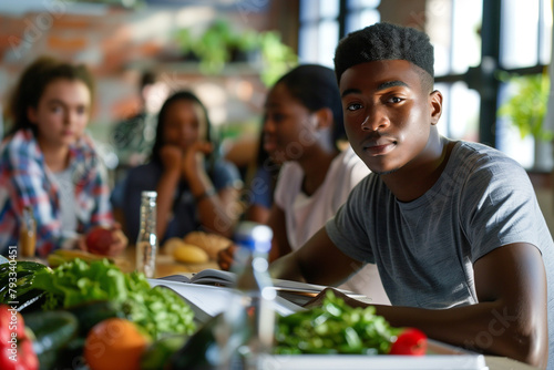 Teenager attending a healthy lifestyle workshop