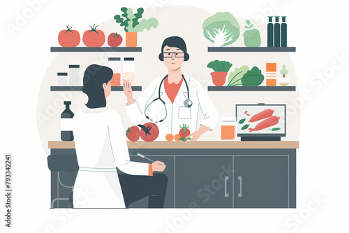 Health expert discussing nutrition plans with a patient