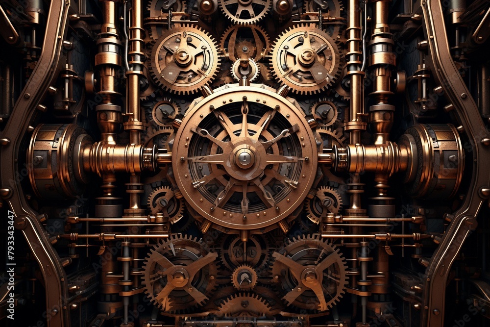 Steampunk Machinery with Operative Gears