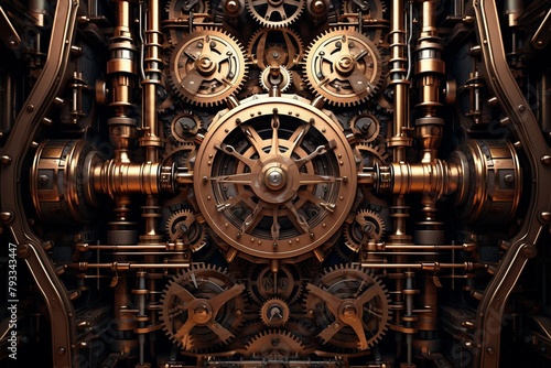 Steampunk Machinery with Operative Gears © Stock Habit