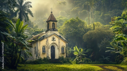 Church in a tropical forest photo