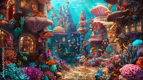 Underwater Metropolis: A Bustling Coral City Full of Life