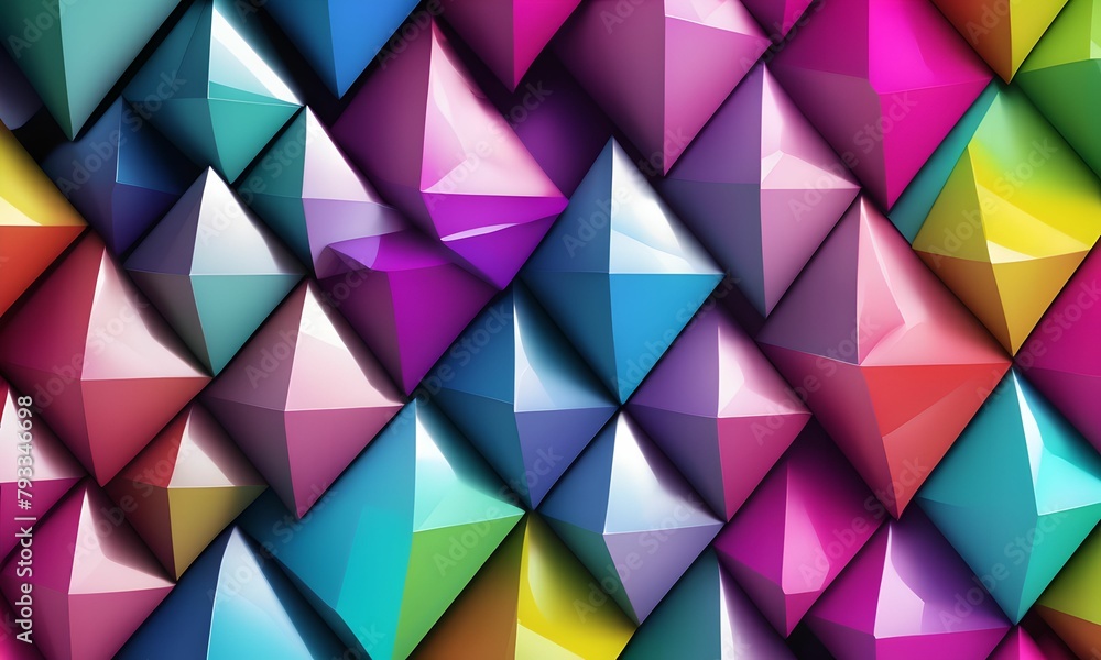 Obraz premium wallpaper representing 3D triangles. abstract art