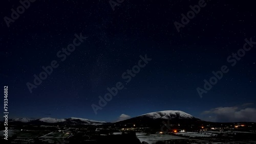 Ireland night scape low clouds time lapse. photo