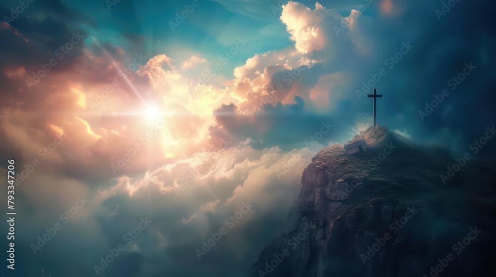 Faith. Heavenly background Christian Concept