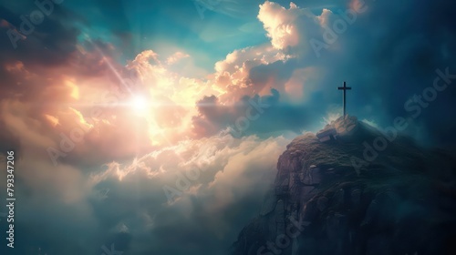 Faith. Heavenly background Christian Concept