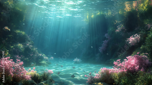 Unterwasseraufnahmen im Meer  mystisch  farbenfroh  bunt  Fische